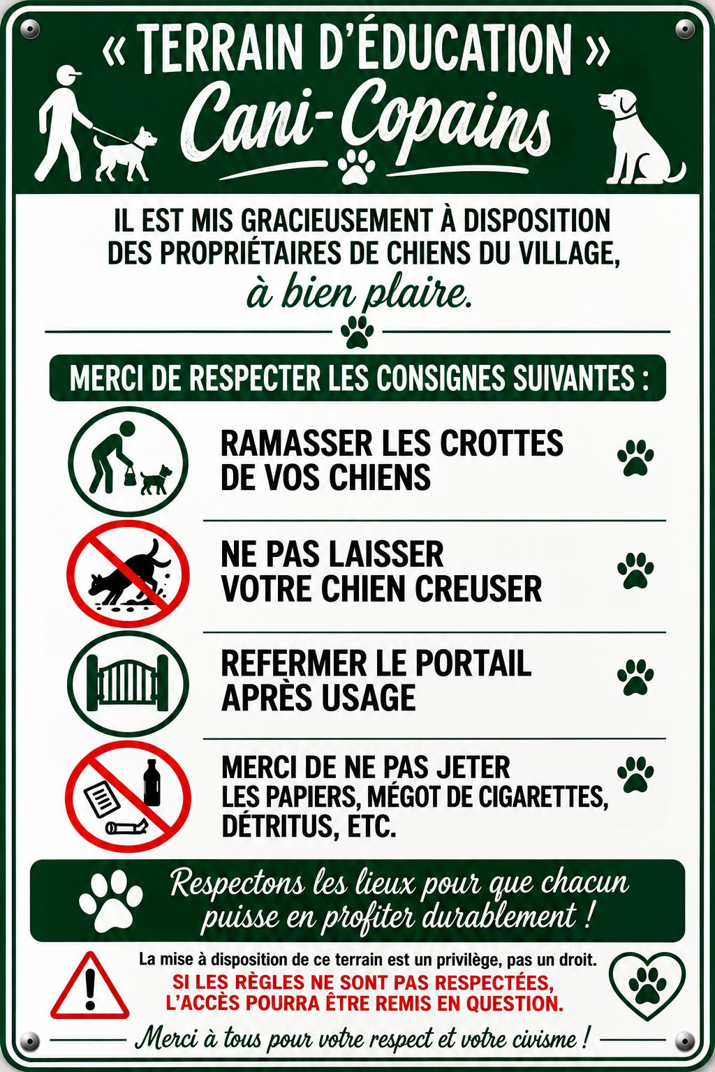 Terrain d'éducation Cani-Copain